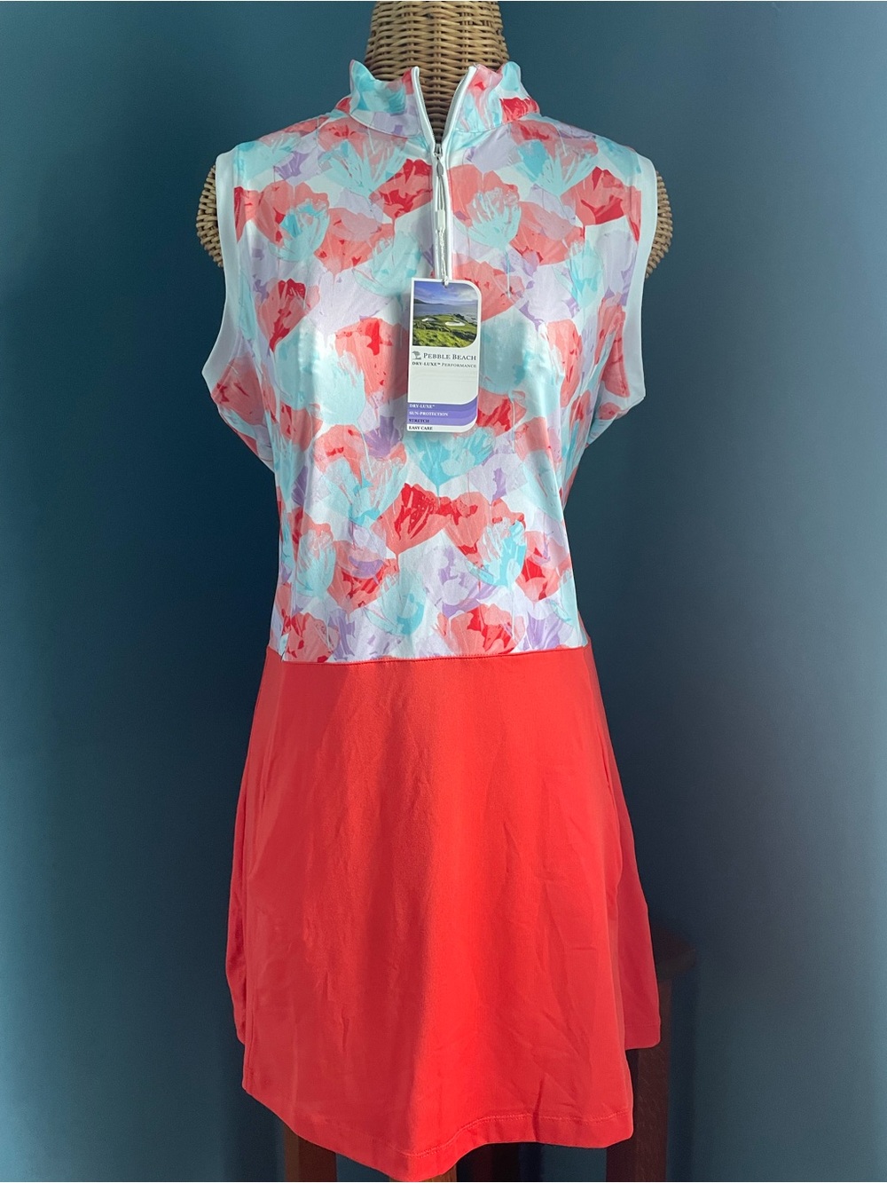 NWT Pebble Beach Dry-Luxe Floral Performance Golf Dress Size Large